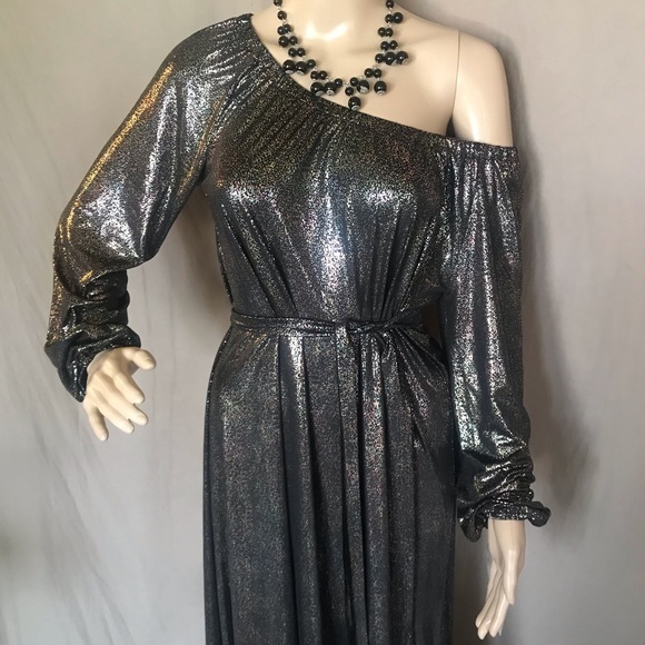 LuLaroe Eve Black Iridescent Dress Size Small long sleeves - Picture 6 of 16